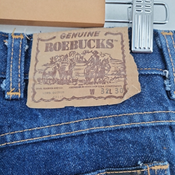Men's Vintage Genuine Roebucks Sears Dark Wash Straight Leg Mid Rise Jeans 32x30 - Picture 3 of 8